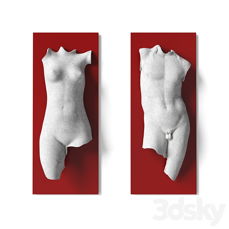 Man and woman torso wall panel