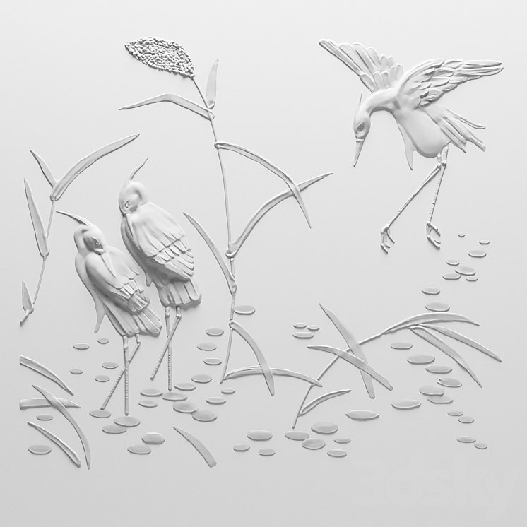 Bas-relief of a Heron