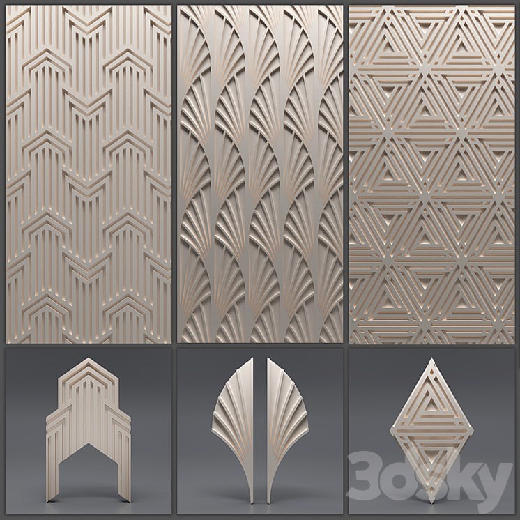 Gypsum 3D panel