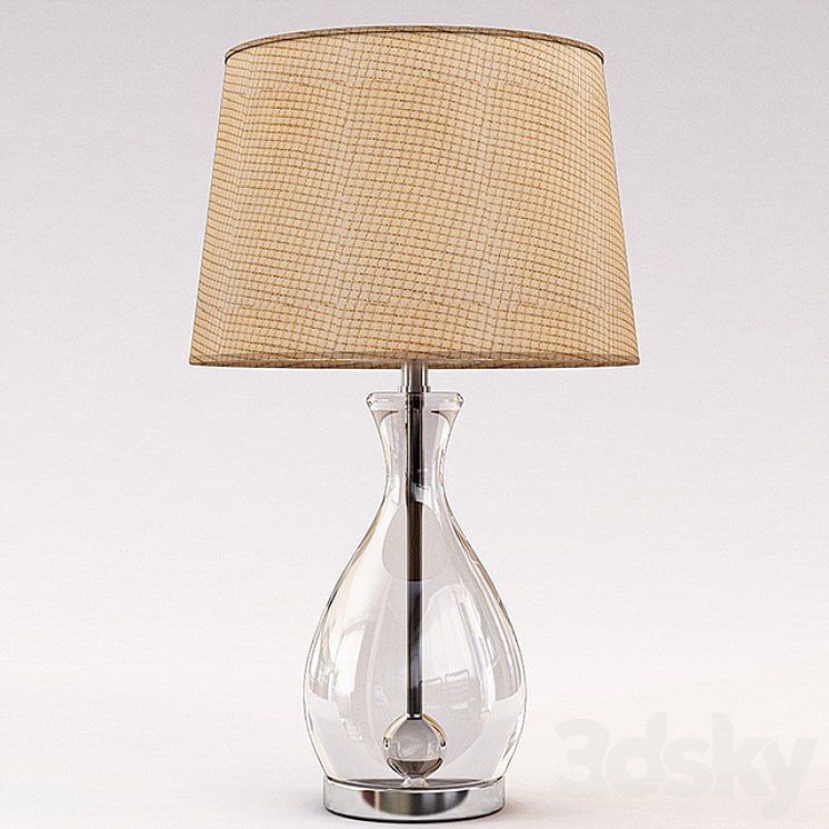 Longport Glass and Chrome Table Lamp