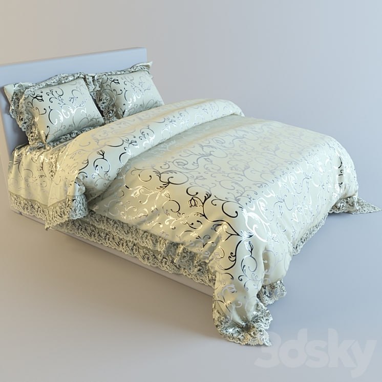 bed set with lace