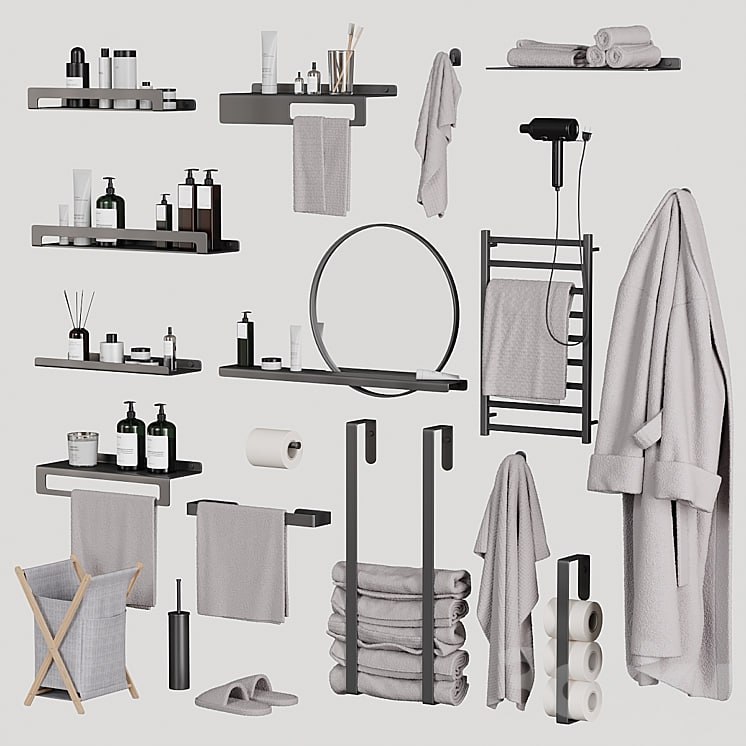 Bathroom and toilet accessories set