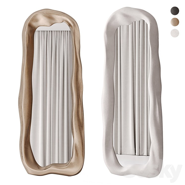 Large mirrors in sculptural ceramic frames by O.Garikova