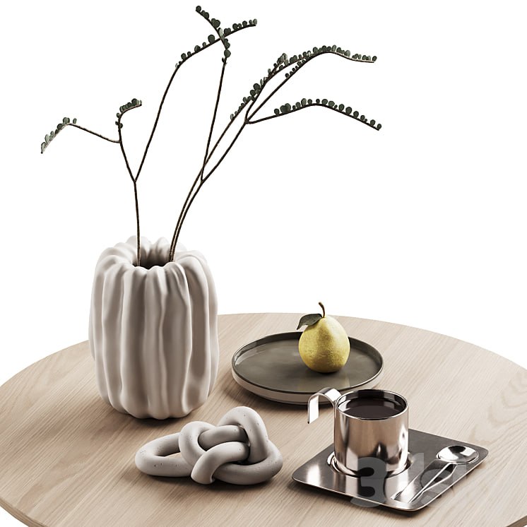 406 decorative set 041 folded vase pear and tea