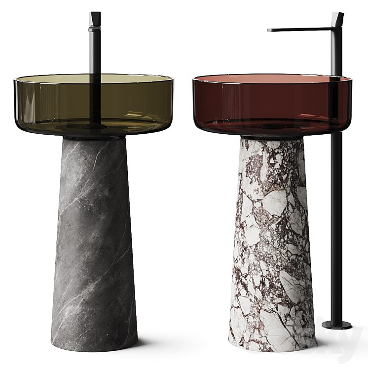 Antonio Lupi Albume Washbasin & Indigo Freestanding Mixer