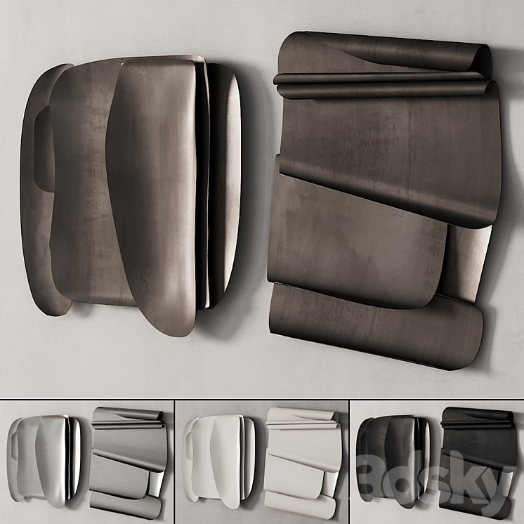 281 decorative wall art 13 metal wall sculptures P02 by Yyo Hai