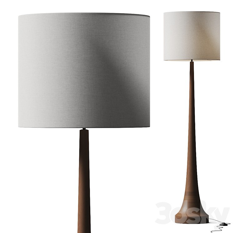 Rose and Gray Mango Wood Floor Lamp