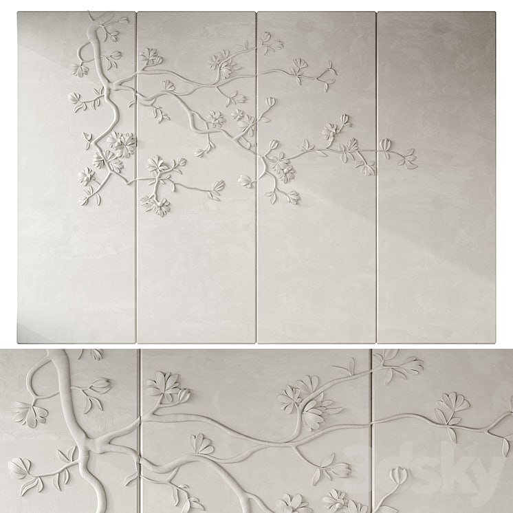 Japandi Floral Wall Panels