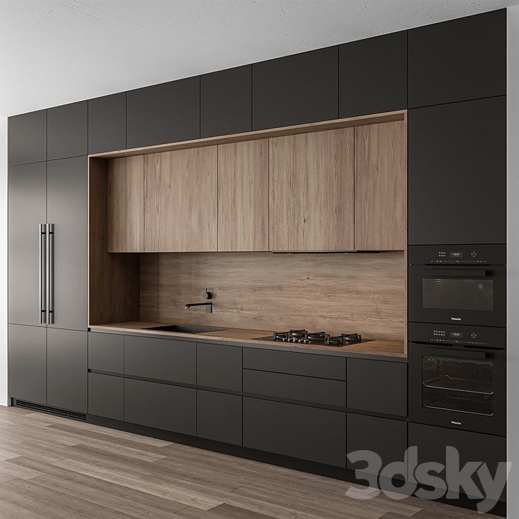 Kitchen Modern - Wood and Black 114