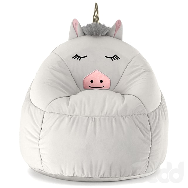 Kids Bean Bag Chair White Unicorn - Pillowfort