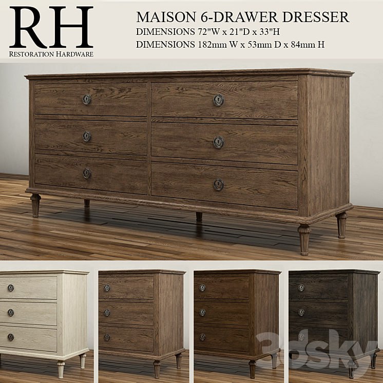 MAISON 6-DRAWER DRESSER