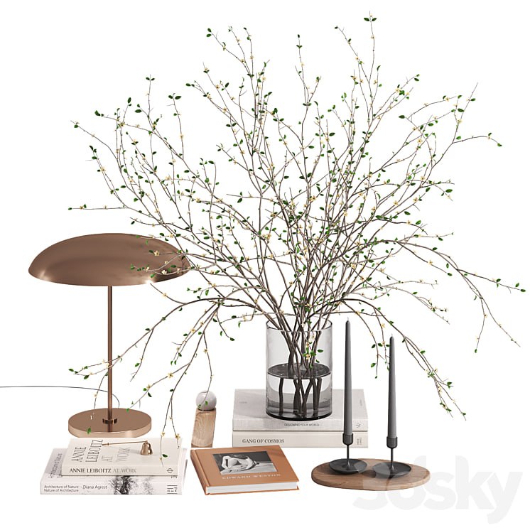 Decorative set with Solstice Ore Table Lamp