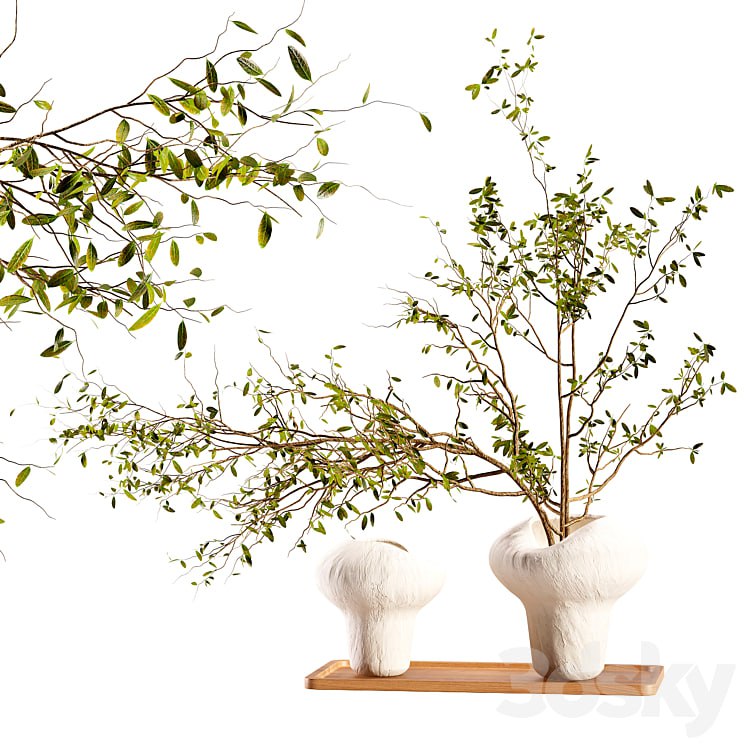 Plum branch in a stone vase