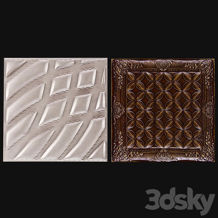Decorative leather 3D panel