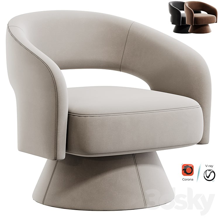 Aracelly Upholstered Swivel Barrel Chair