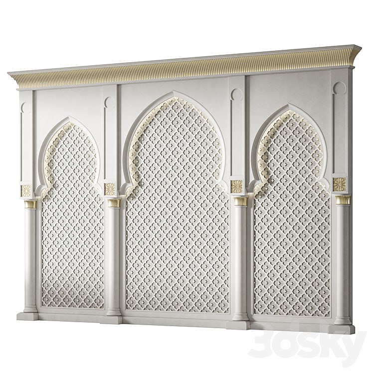 Arabic decorative wall 03. Oriental style arch
