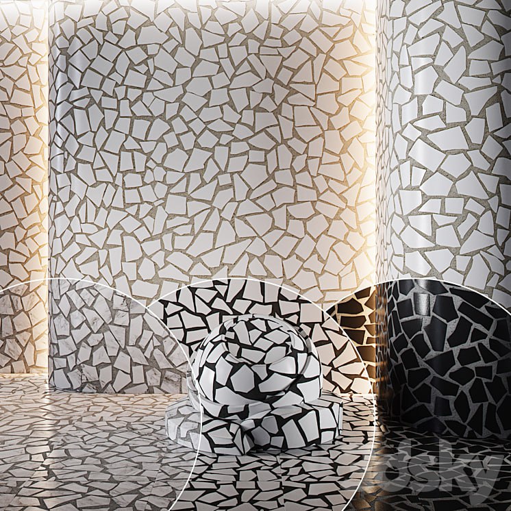 Chipped tiles | Broken tiles | seamless material