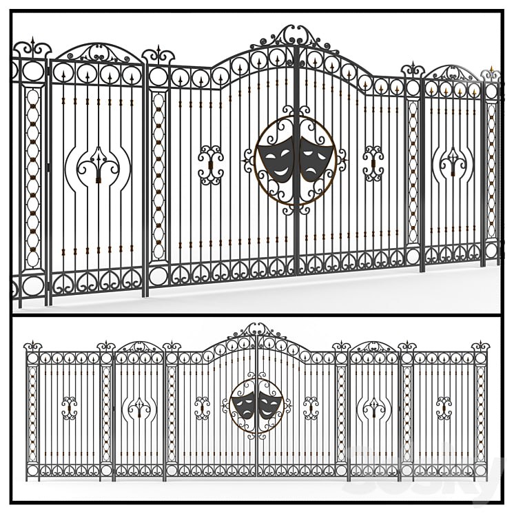 Forged gate with a fence.