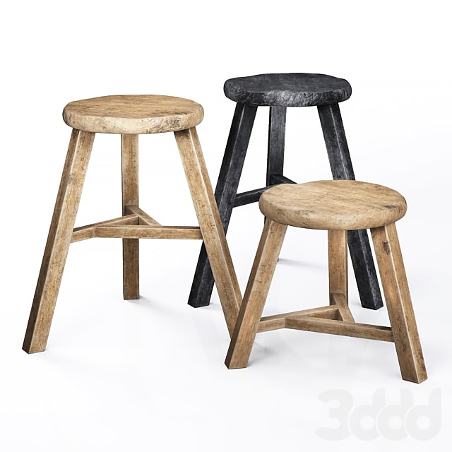 Wooden Accent Stool 01