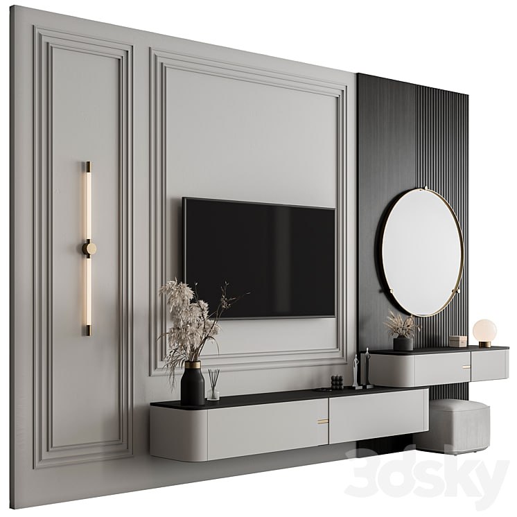 TV Wall Black and White - Set 124