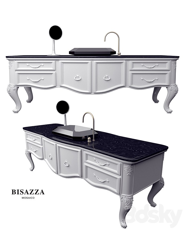 BISAZZA Wash basin Bagno 02 Serie Diamante MOSAICO, luxury design octagonal washbasin