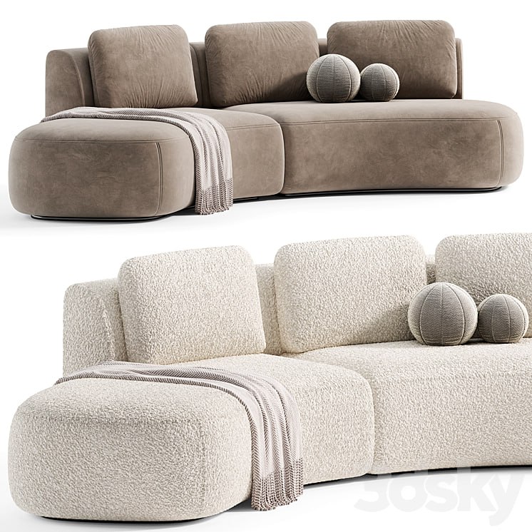 Pebble Boucle Curved Modular Sofa by deluxdeco