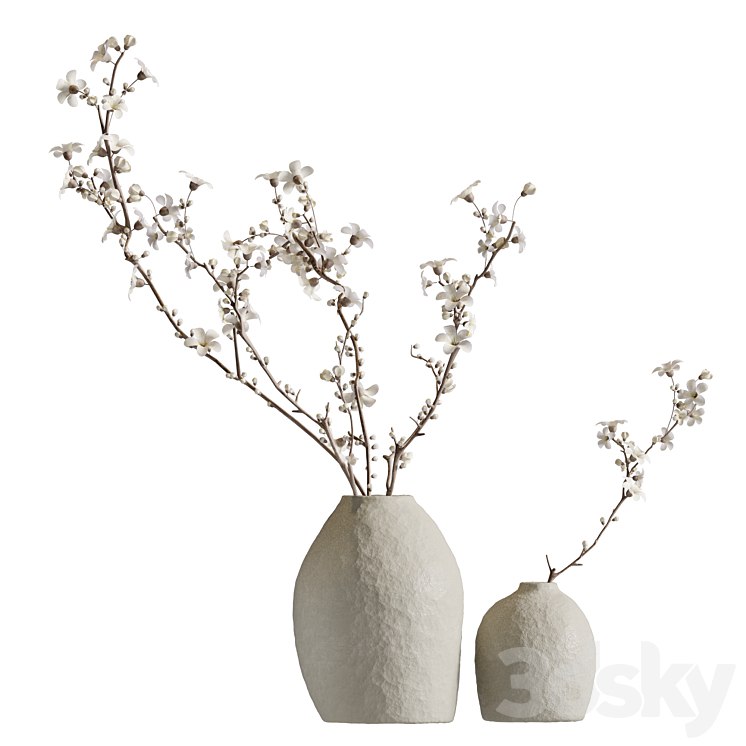 Flowering branches in a vase (2 colors)
