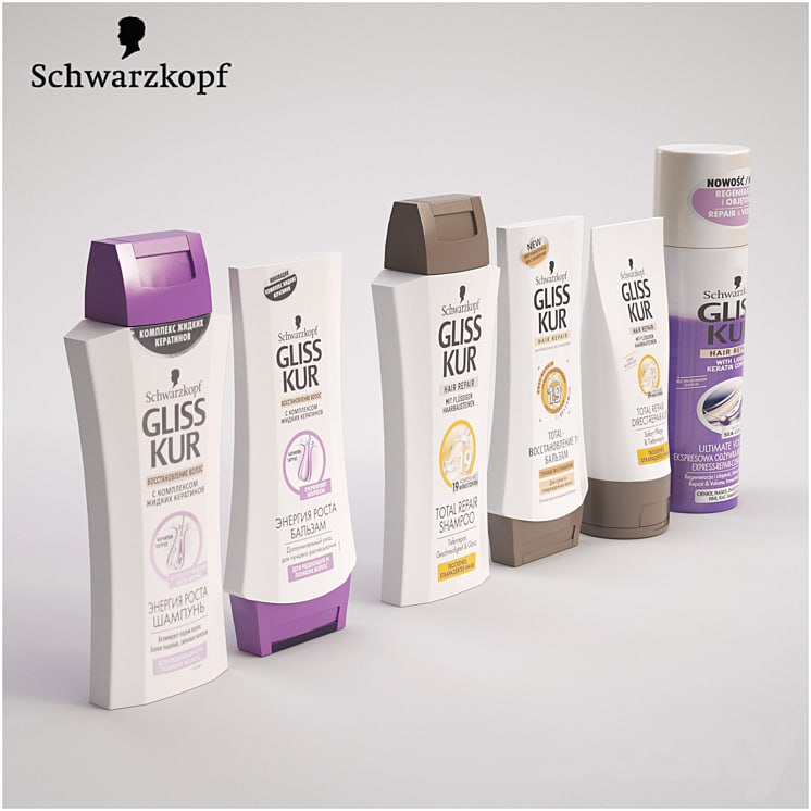 Set Gliss Kur shampoo, conditioner, nail