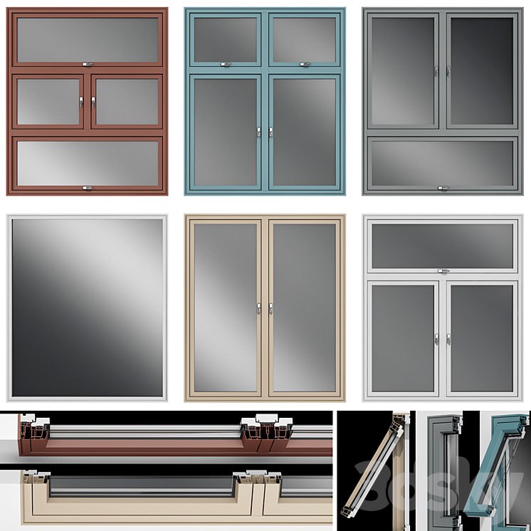 Stained aluminum windows