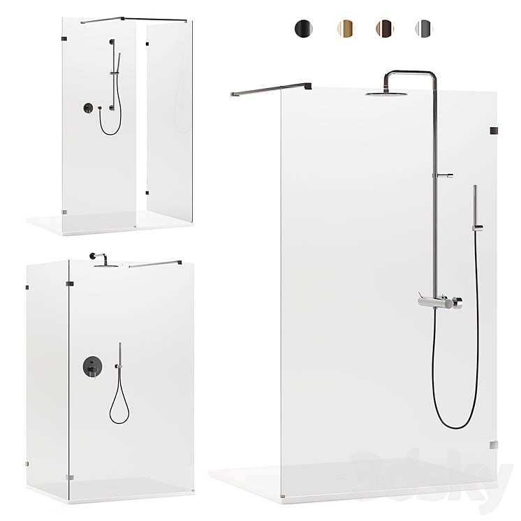 Arblu Walk-in Separet Elite shower enclosures + Paffoni shower systems