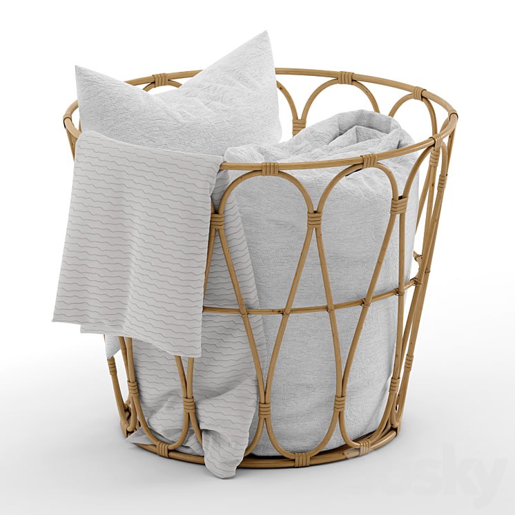Basket with blanket