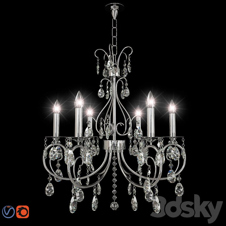 Chic Nouveau 6 Light Chandelier