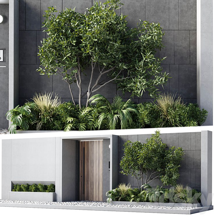 Door outdoor entrance and fence and graden 05