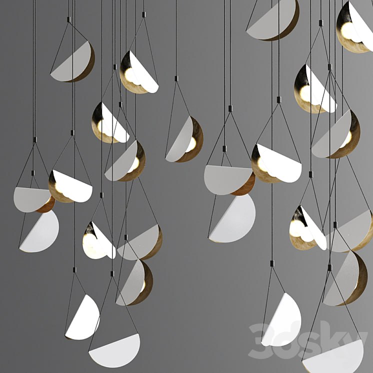 White glider pendant light chandelier