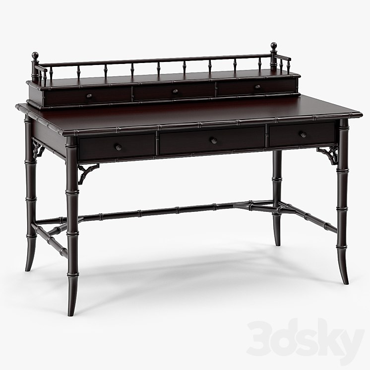 Century Furniture Faux-Bamboo Black Desk