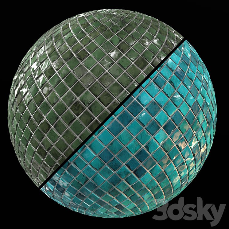 Teal Tile PBR Material-13