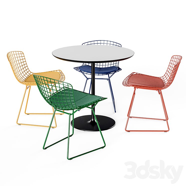 Knoll Bertoia Side Chair Arper Dizzy Table