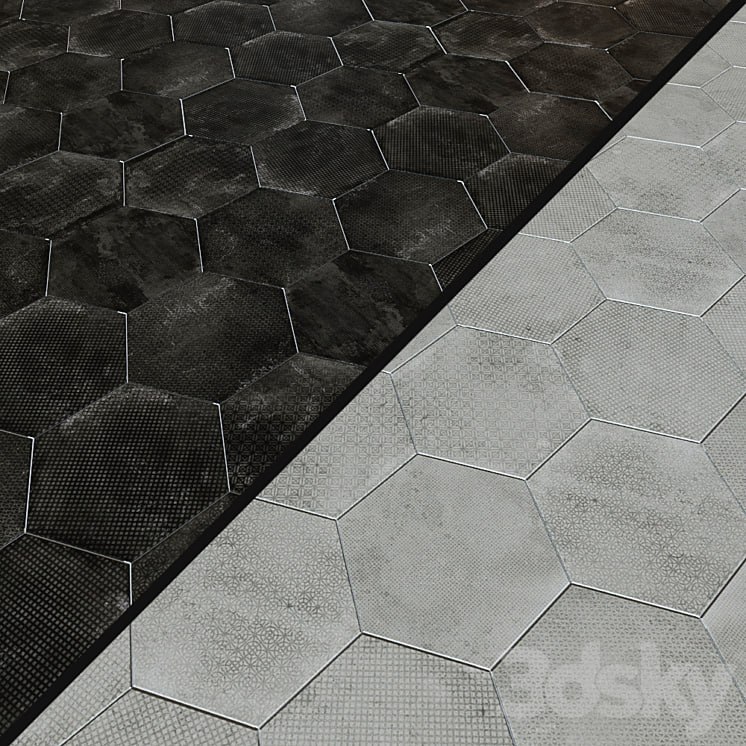 Porcelain tile EQUIPE URBAN Hexagon Melange 5 options