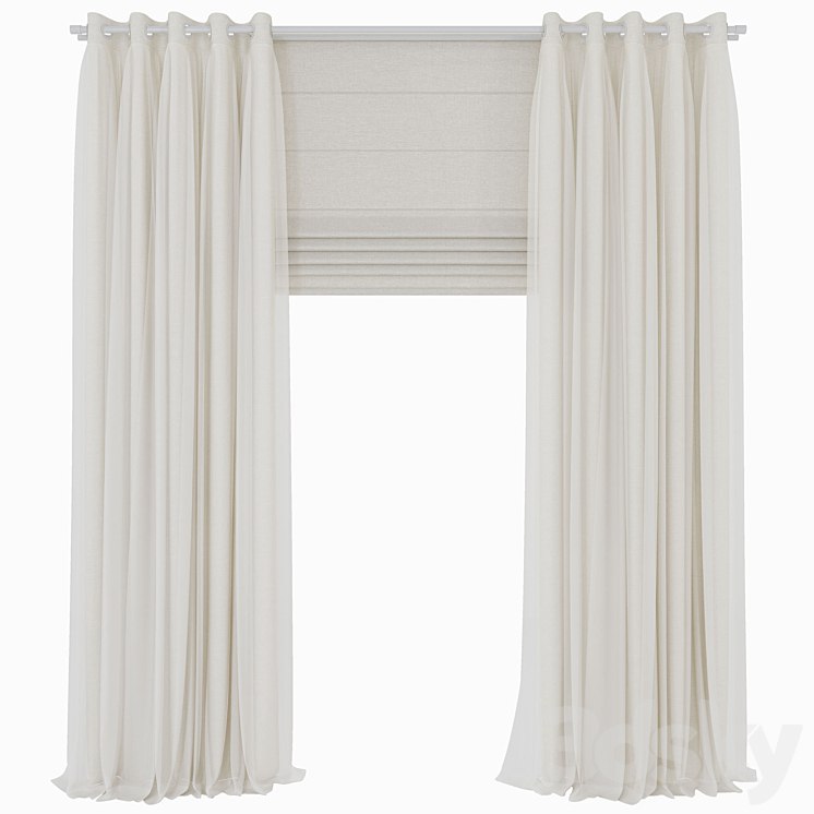 double curtains with tulle