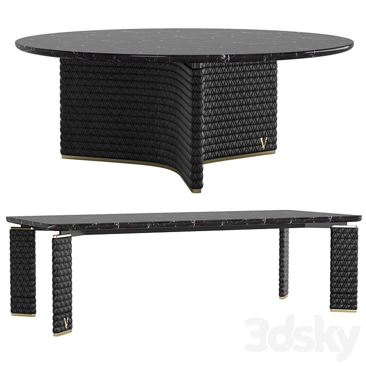 two tables Versace V-Marble Table