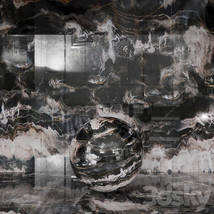 Seamless Confusion Dark Marble Material