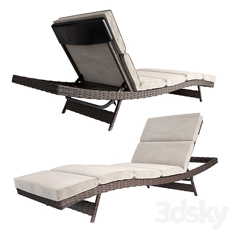 Brown Fortenberry Reclining Chaise Lounge with Cushion