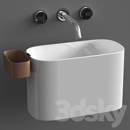 Wall mounted Korakril Ptit handrinse basin & Graff Mod plus faucet
