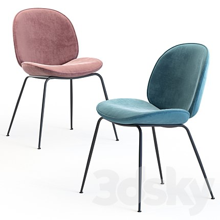 Beetle Dining Chair in GUBI Velvet and Luce