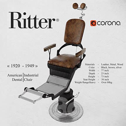 American Industrial Dental Chair from Ritter, 1920s