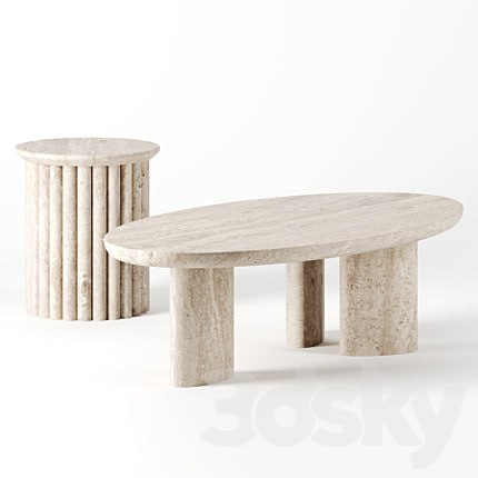 Coffee tables set by mcguire furniture