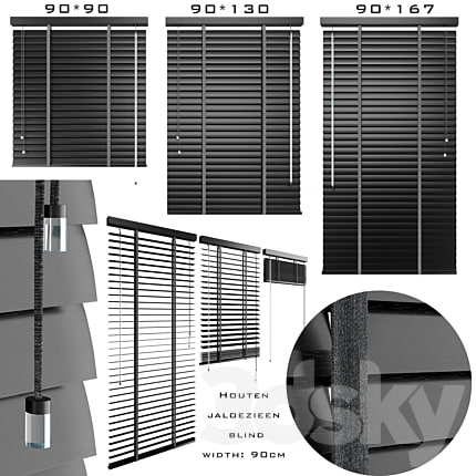 Houten jaloezieen blind 90cm