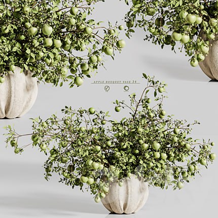 apple plants bouquet vase 34