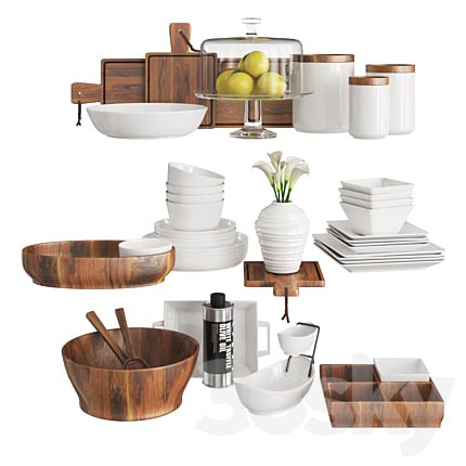 Kitchen Set Wood and White