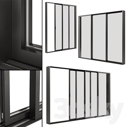 A set of sliding Metal Windows-Doors.